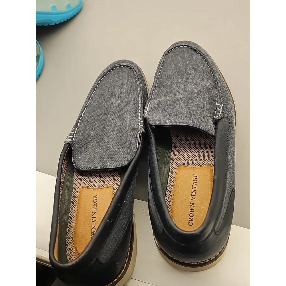 Men's Crown Vintage Loafers Dark Blue Size 11.5‎ EUC